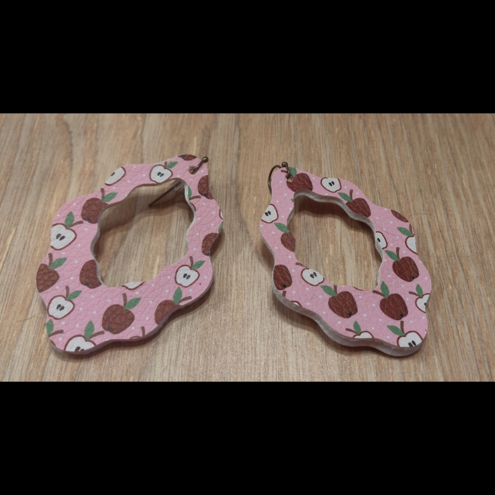 3/$20 Bohemian Apple Faux Leather Earrings